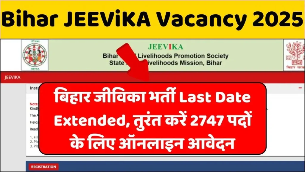 Bihar JEEVIKA (BRLPS) Recruitment 2025 (Date Extended) बिहार जीविका (2,747 पद ) -sarkainetwork.pro