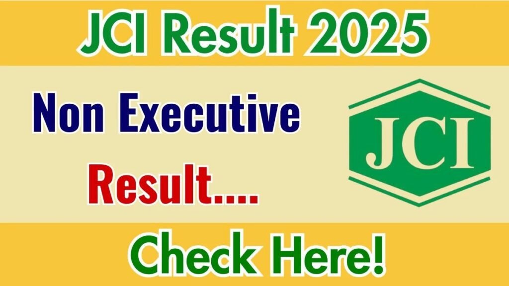 JCI Jr. Inspector & Jr. Assistant Result 2025 (मेरिट लिस्ट जारी) - sarkarinetwork.pro