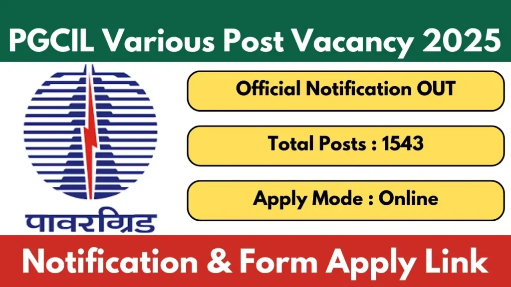 POWERGRID Field Engineer & Field Supervisor Recruitment 2025 पावरग्रिड फील्ड इंजीनियर और फील्ड सुपरवाइजर भर्ती 2025 - sarkarinetwork.pro