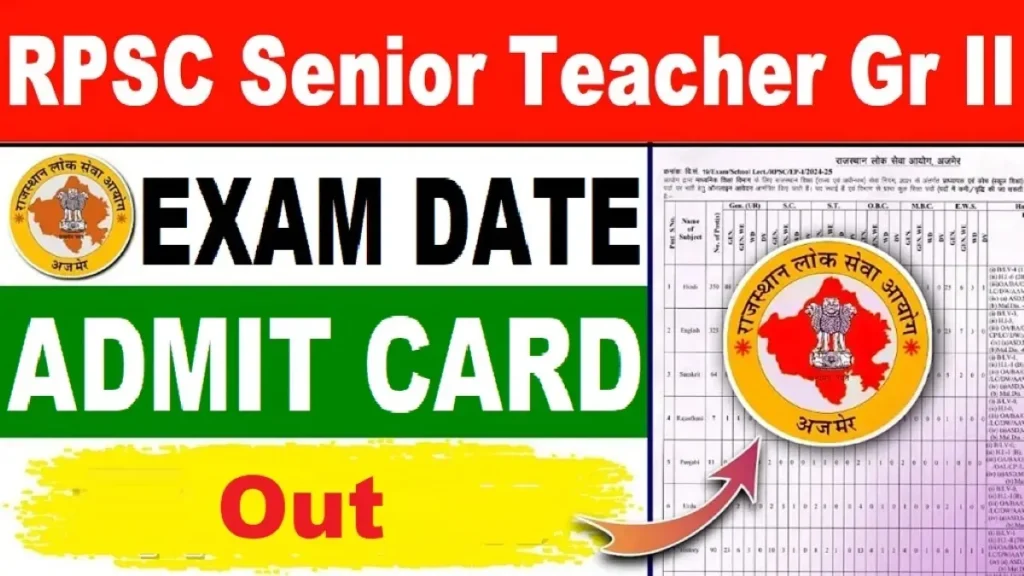 RPSC Senior Teacher Grade II – Exam City Details 2025 (जारी) Check City Intimation & Admit Card Update - sarkarinetwork.pro