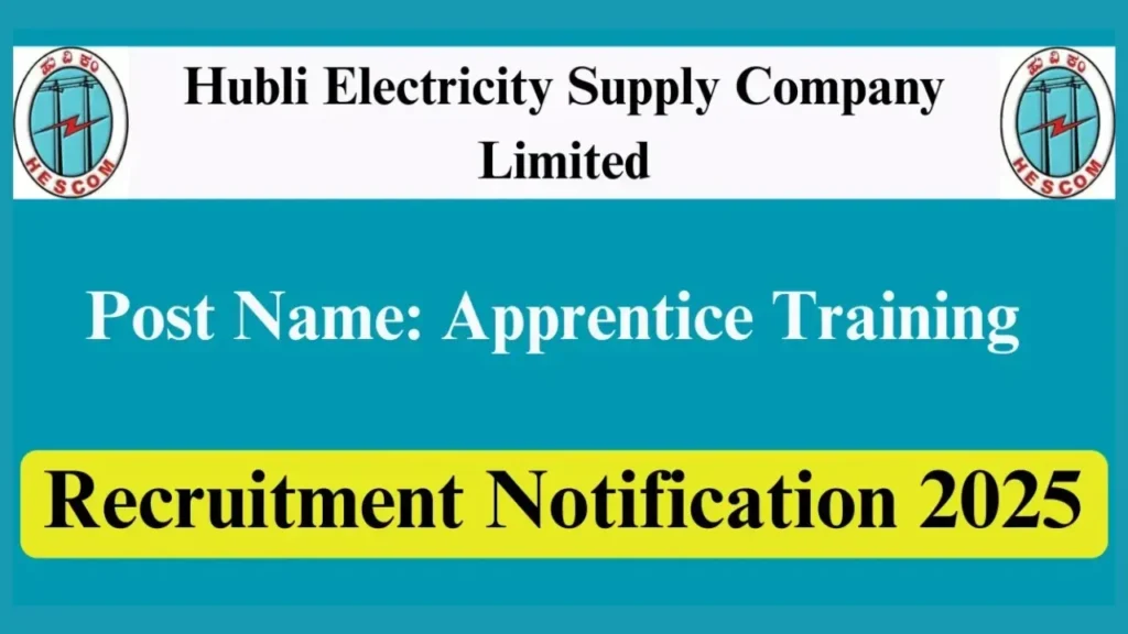 HESCOM Apprentice Bharti 2025 HESCOM अपरेंटिस भर्ती 2025 - sarkarinetwork.pro