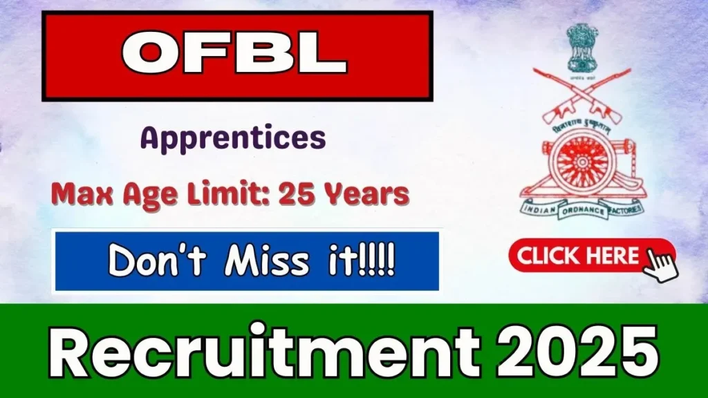 OFBL Apprentices Bharti 2025 OFBL अप्रेंटिस भर्ती 2025 (42 पदों के लिए ऑनलाइन आवेदन) - sarkarinetwork.pro