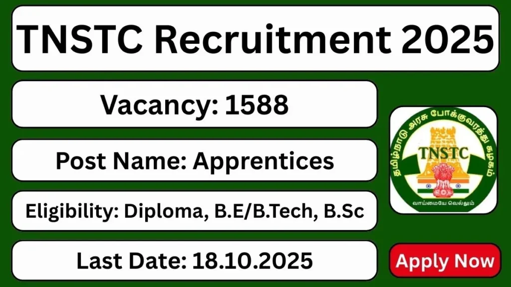 TNSTC MTC SETC Apprentices Bharti 2025 तमिलनाडु परिवहन निगम अप्रेंटिस भर्ती 2025- sarkarinetwork.pro