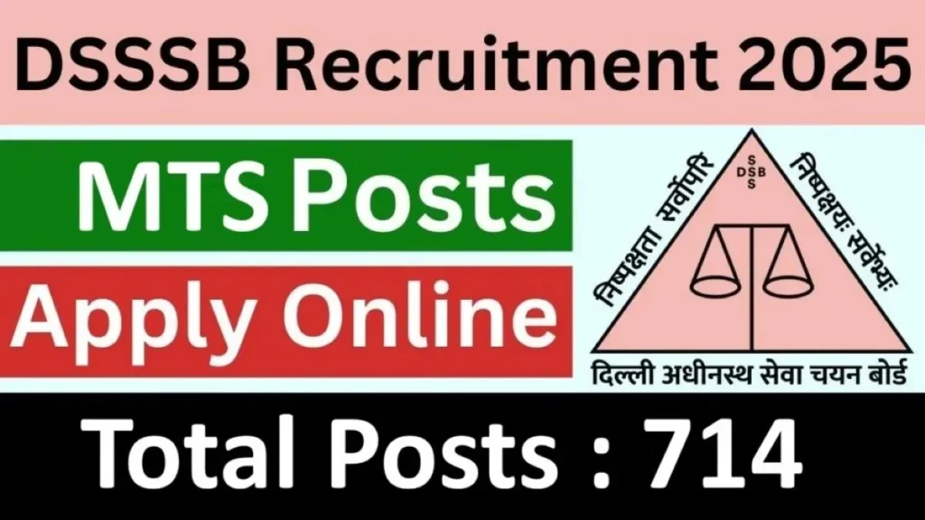 DSSSB MTS Recruitment 2026 DSSSB MTS भर्ती 2026